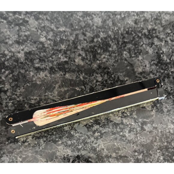 Vintage Chinese Fan With Floral Design Bird & Black Handle Virgin Islands - Picture 13 of 15